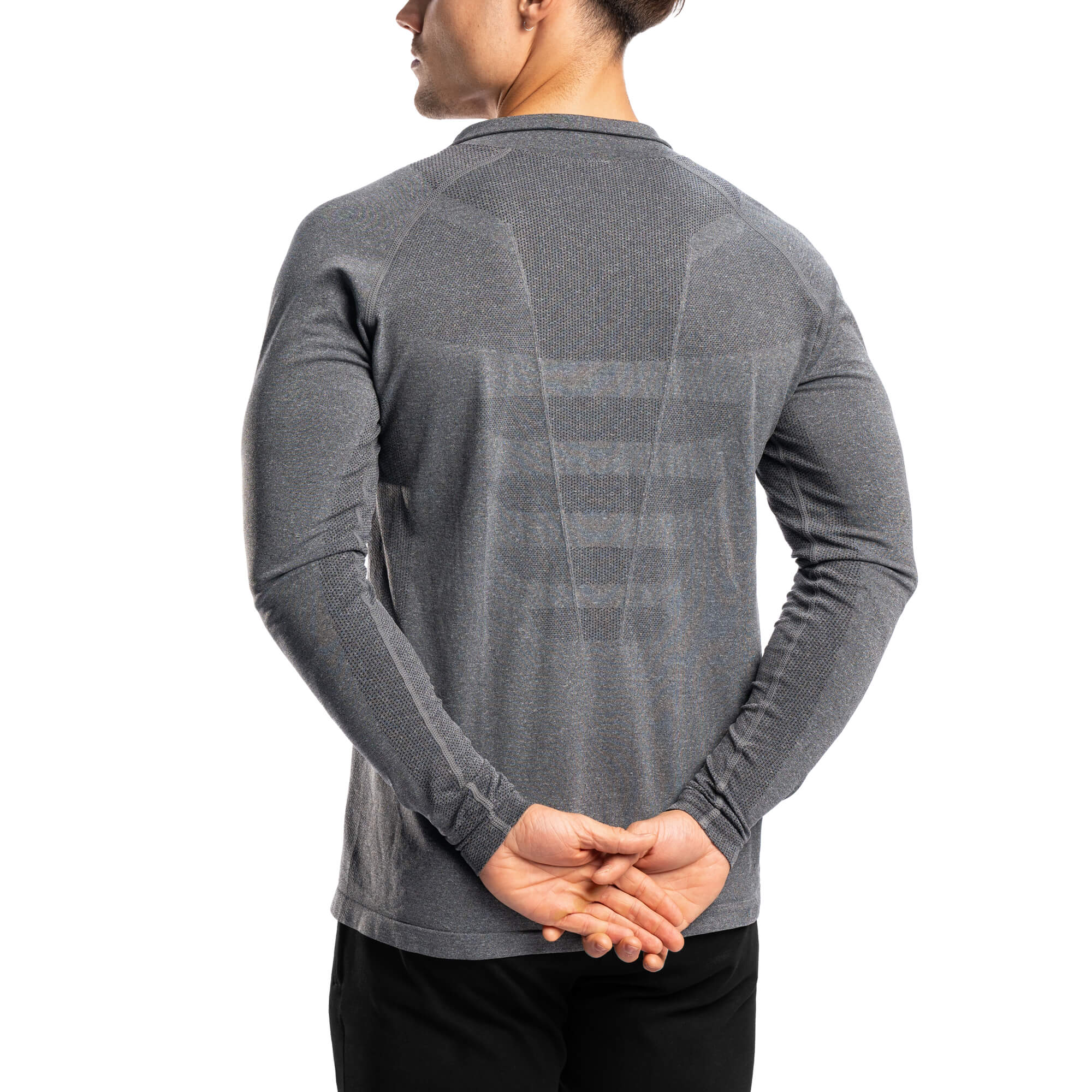 Pull Premium Sans Couture 1/4 Zip - Charcoal Chiné