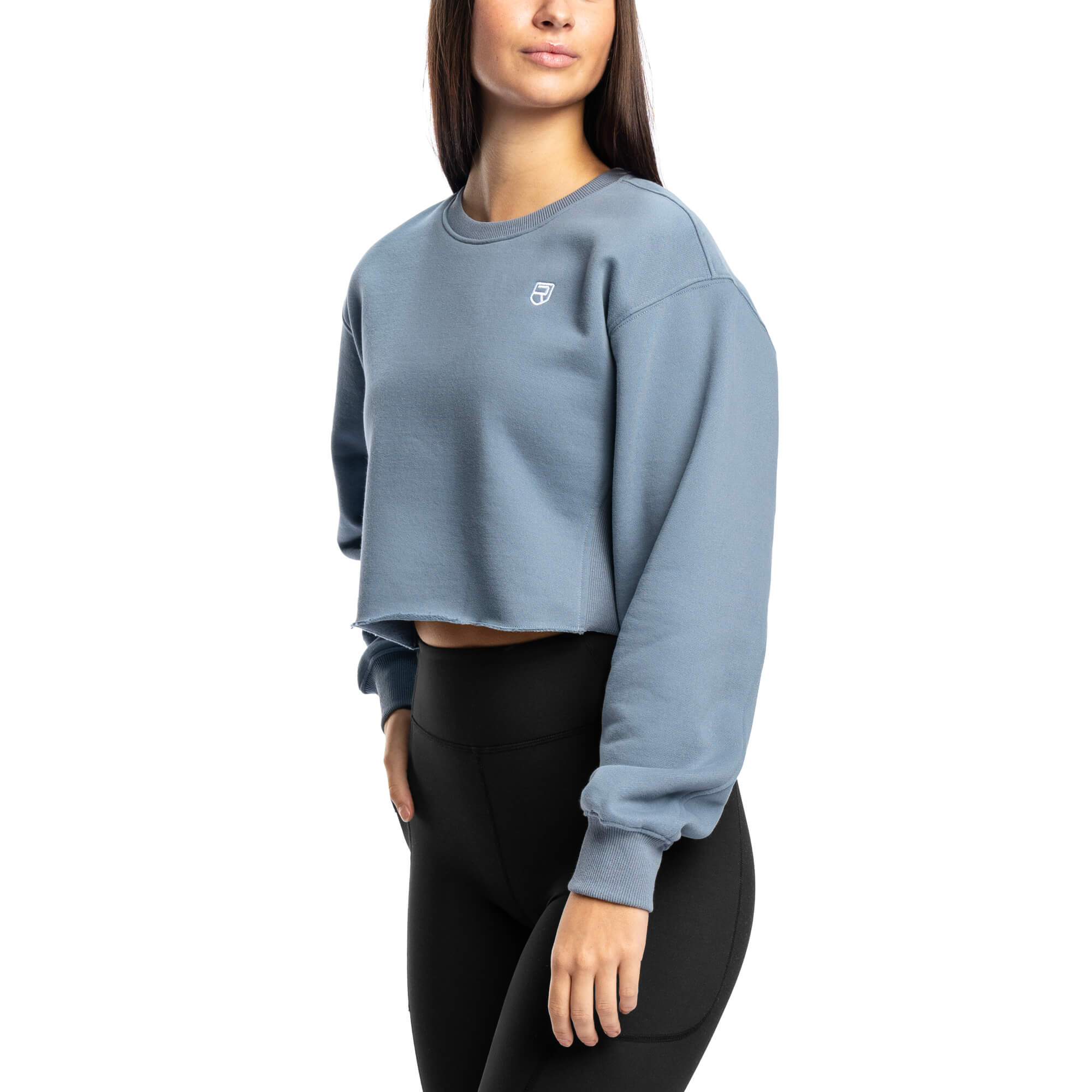 Comfy Cropped Sweater - Storm Blue