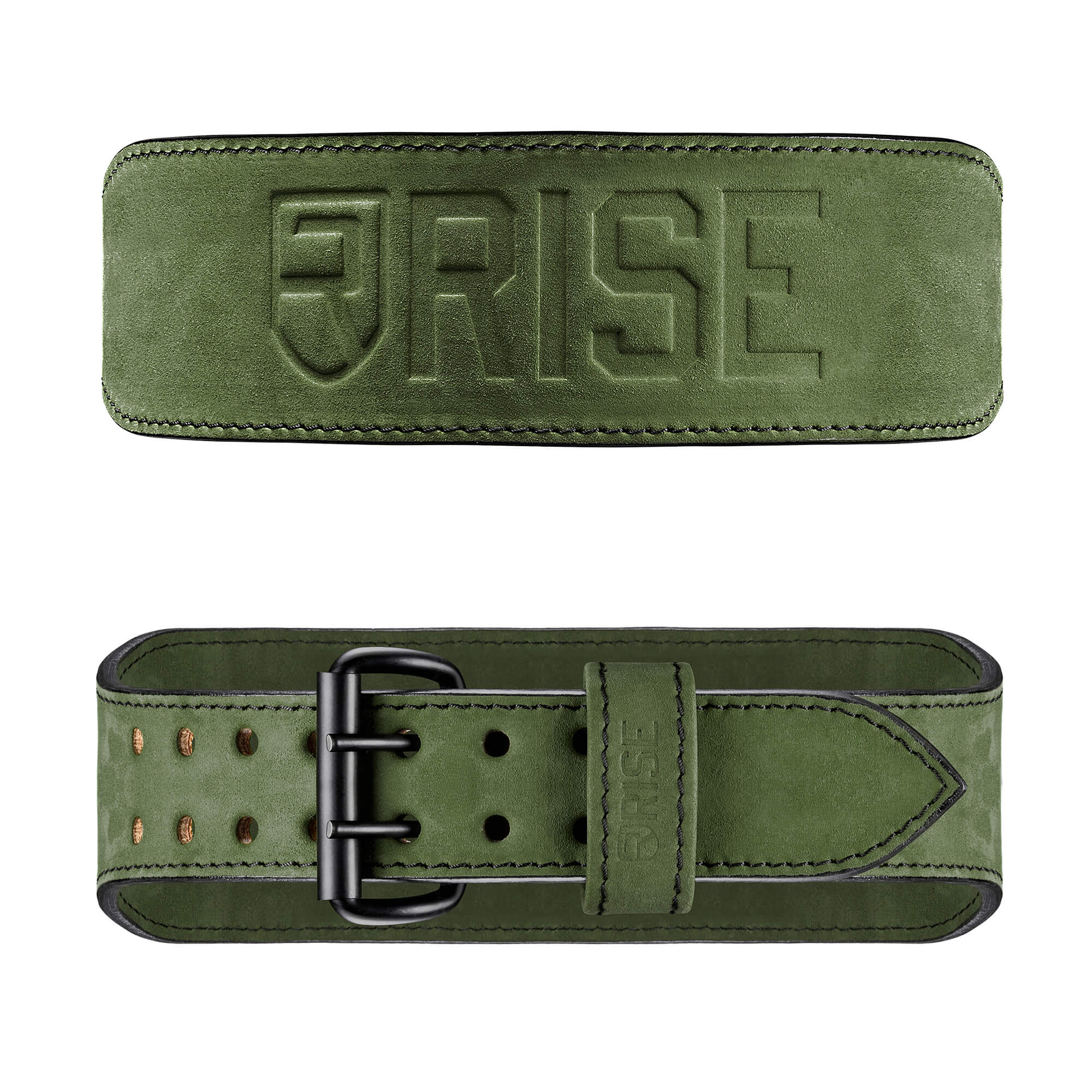 7mm Old School Leather Belt - Army Green