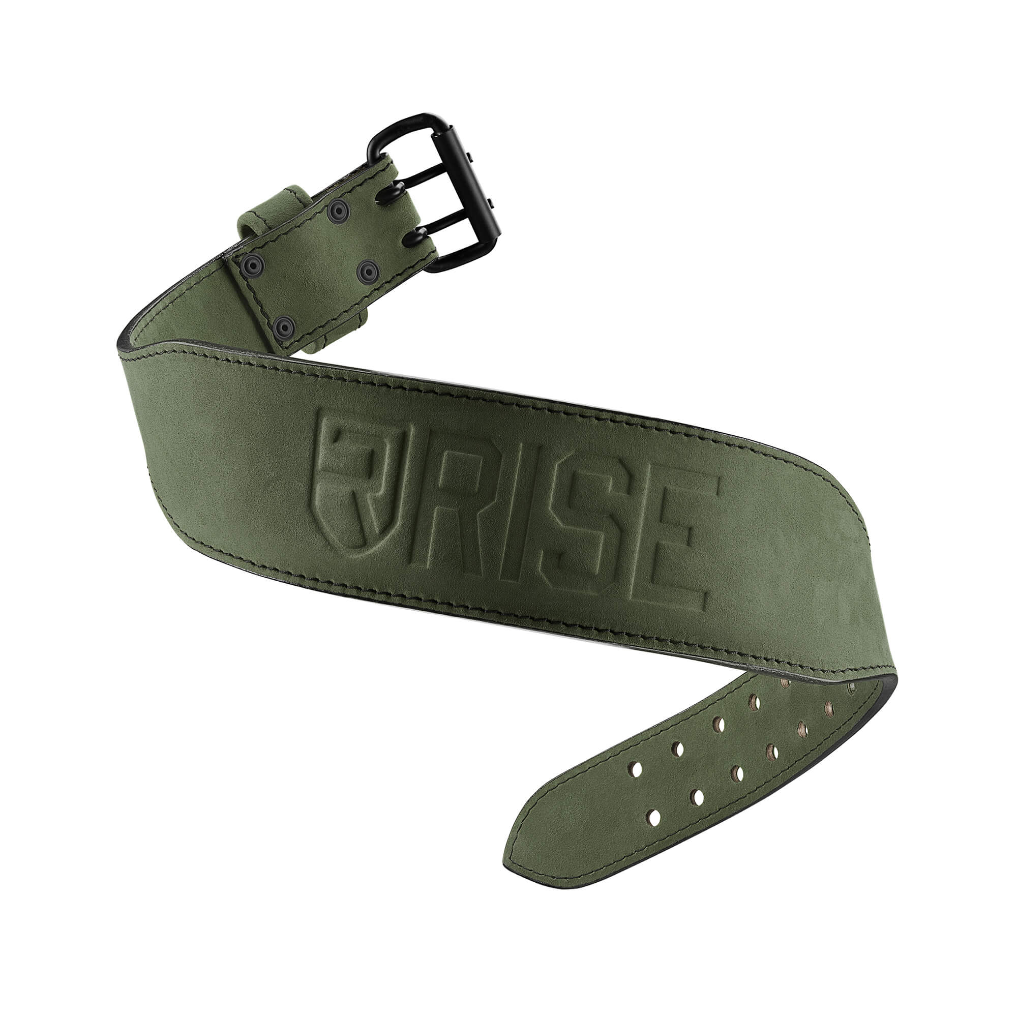 7mm Old School Leather Belt - Army Green