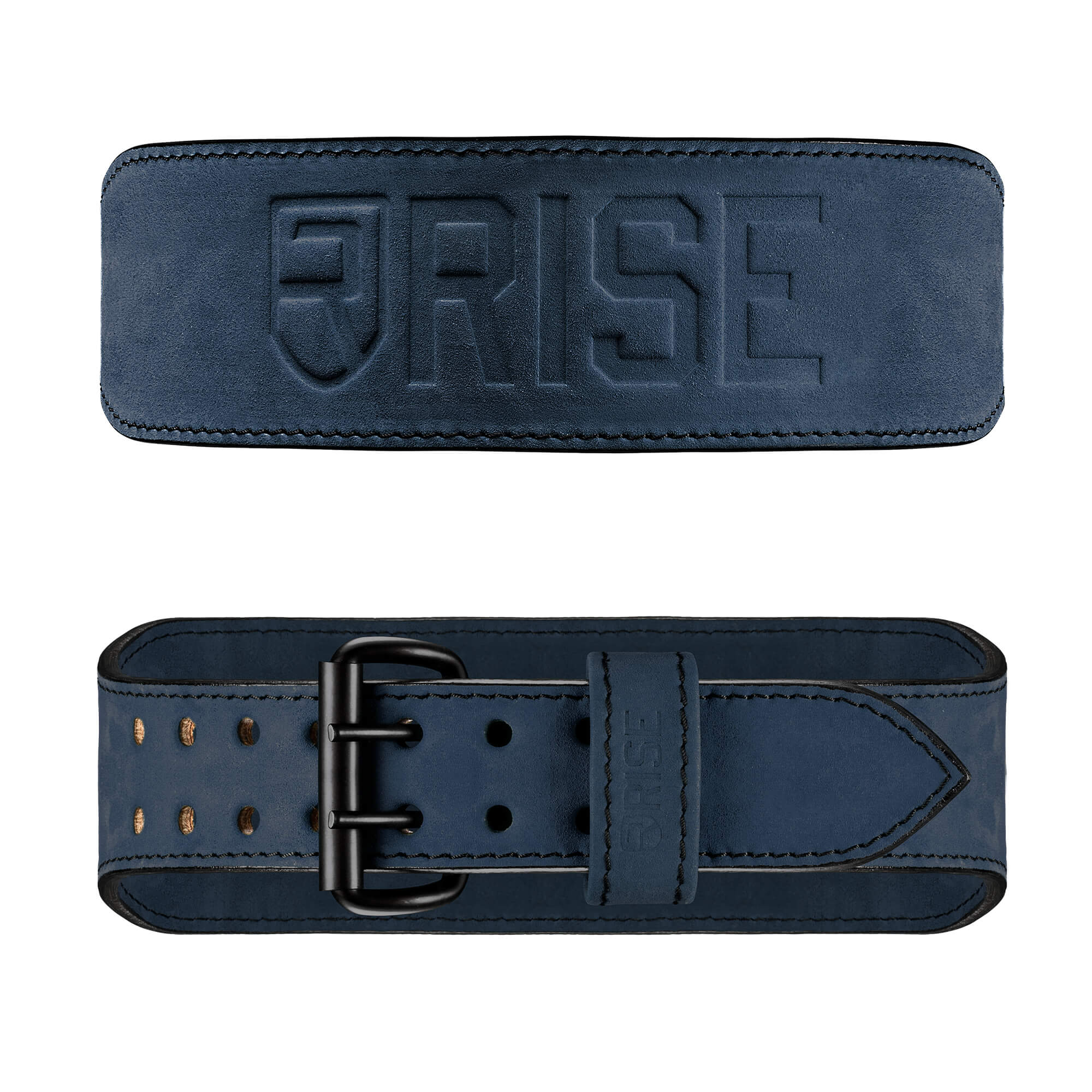 7mm Old School Leather Belt - Navy