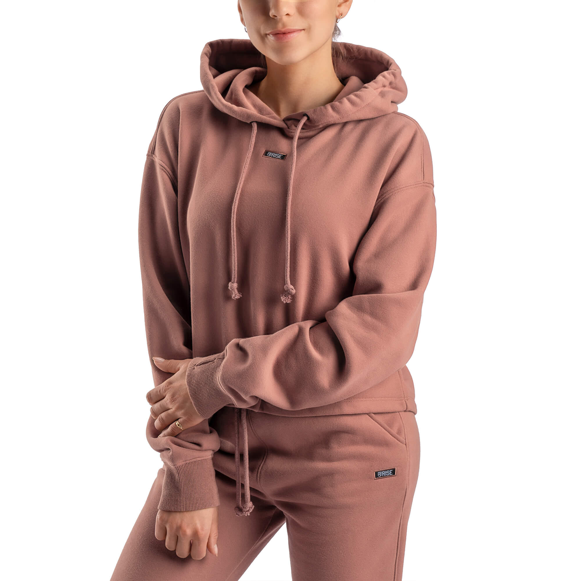 Comfy Crop Hoodie - Dusty Pink