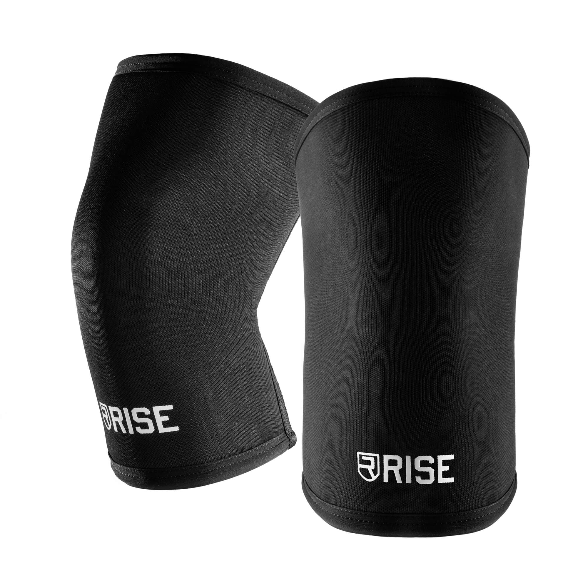 7mm Knee Sleeves (30cm) - Black Optic - Rise Canada